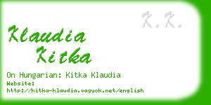 klaudia kitka business card